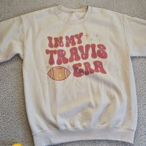 Trendy Graphic Sweatshirt - Cream and Pink--Travis Era